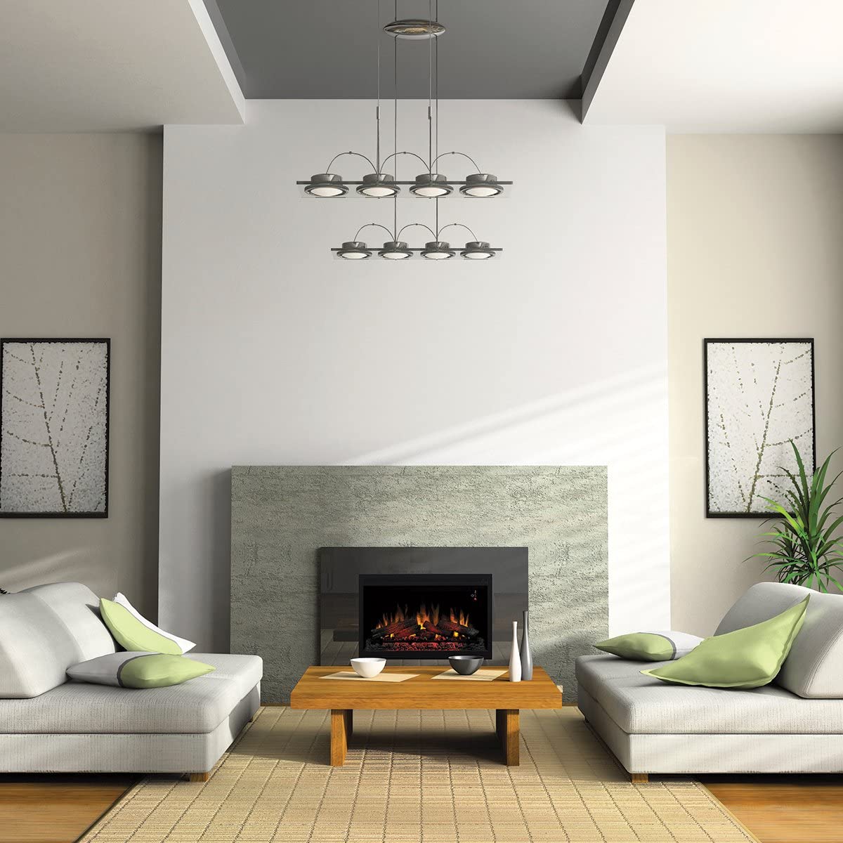 ClassicFlame 36-Inch Traditional Built-In Electric Fireplace Insert, 120-Volt