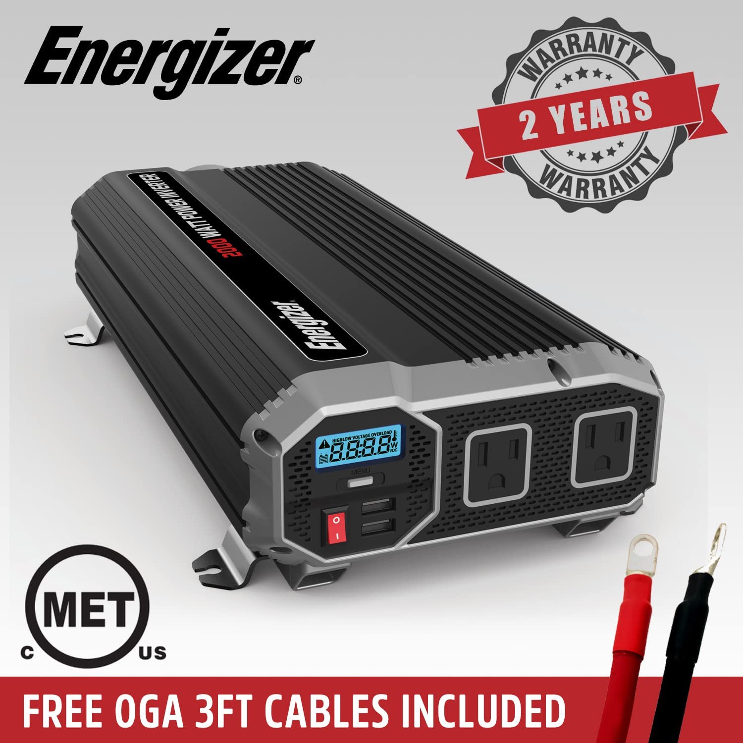 Energizer Heavy Duty 2000 Watts Power Inverter for Truck