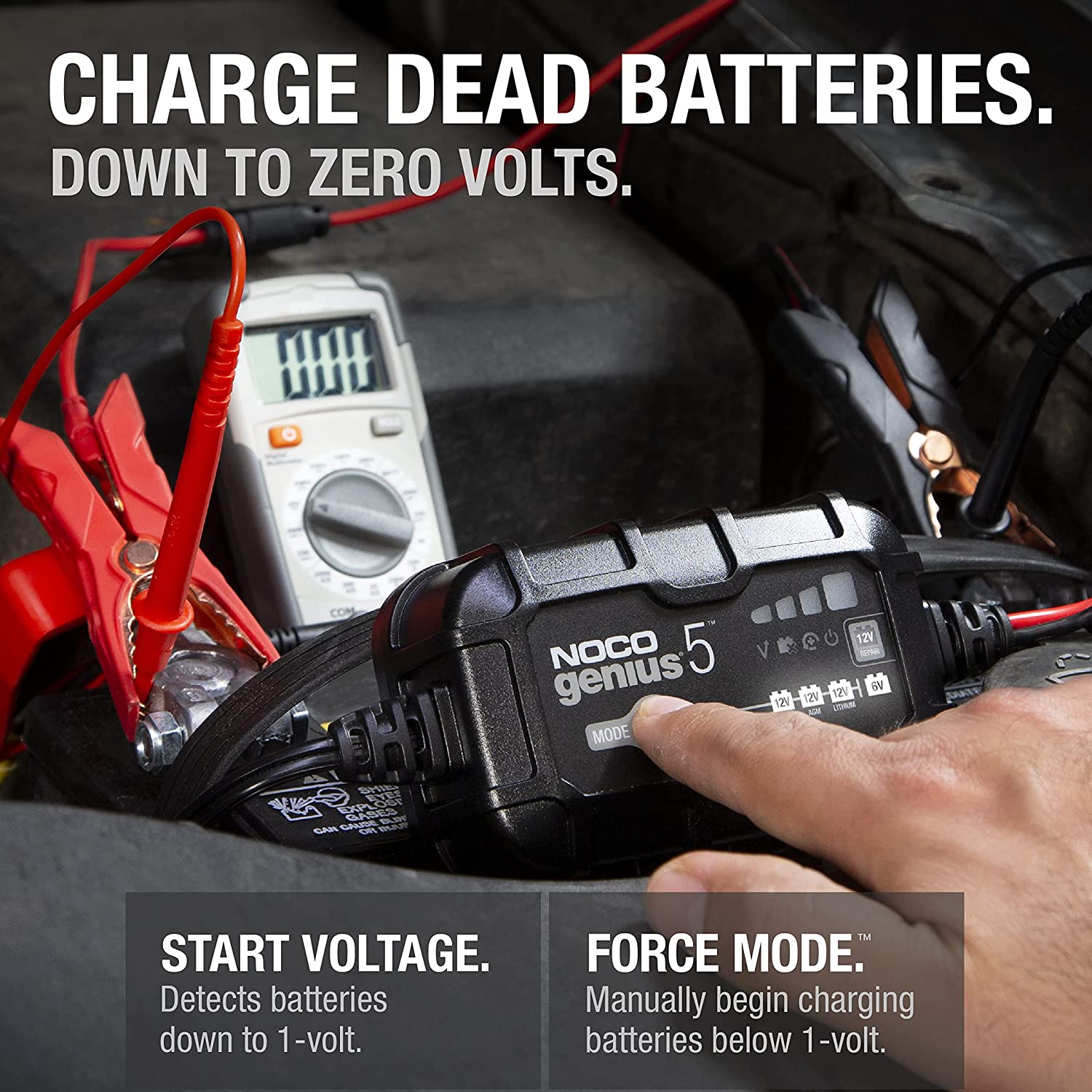 NOCO Genius5 Fully Automatic Battery Charger, Maintainer, and Desulfator